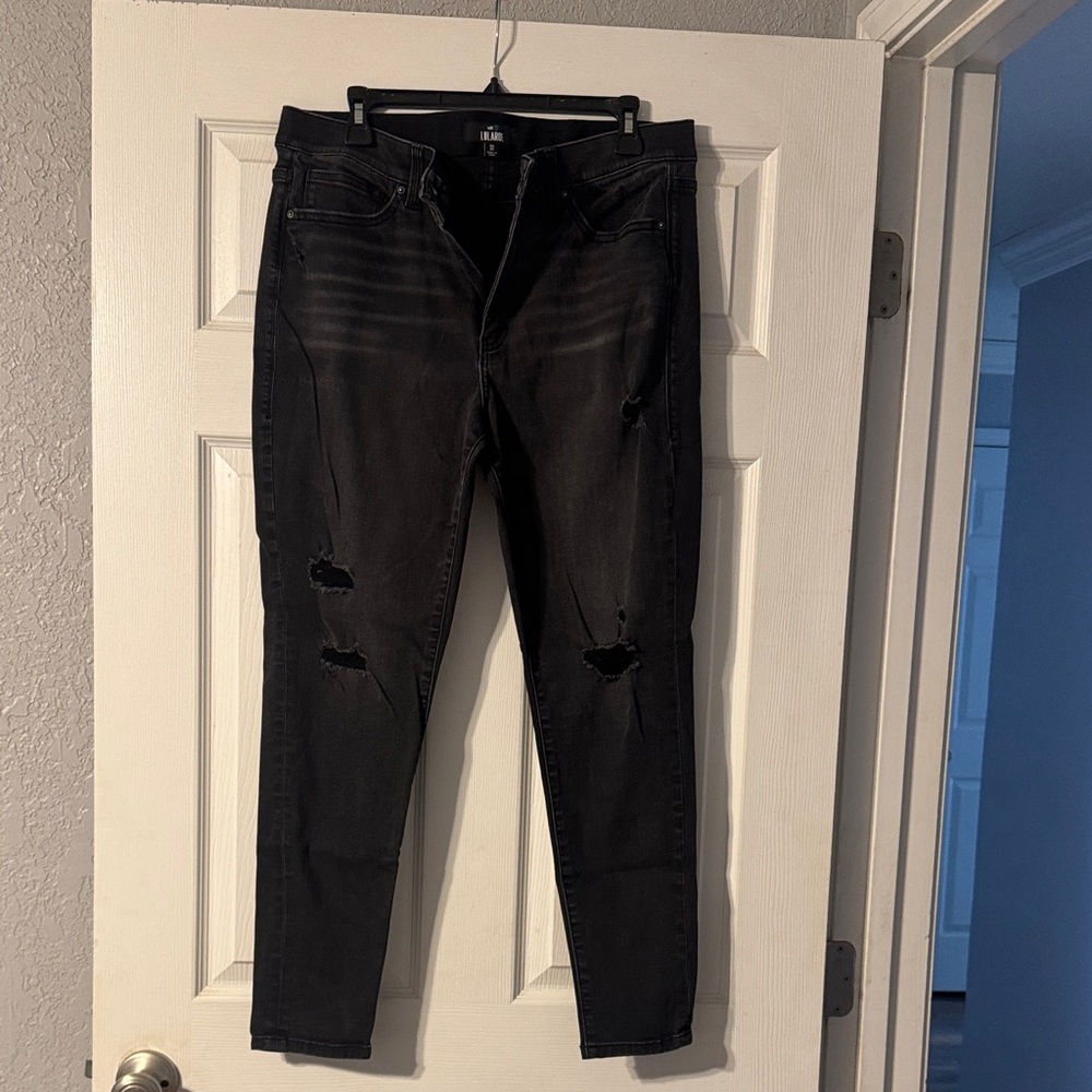 LuLaRoe Black Distressed Skinny Jeans